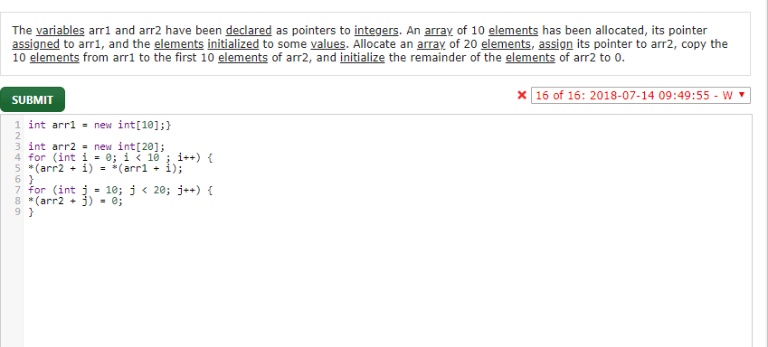 Please help me fix my code! The variables arr1 and arr2 have