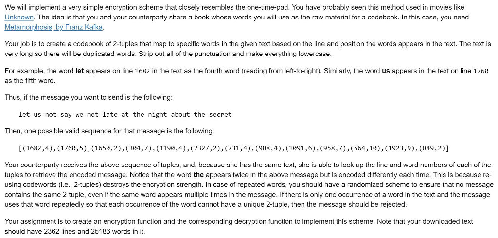  The Python code needs to be expressed as two functions as