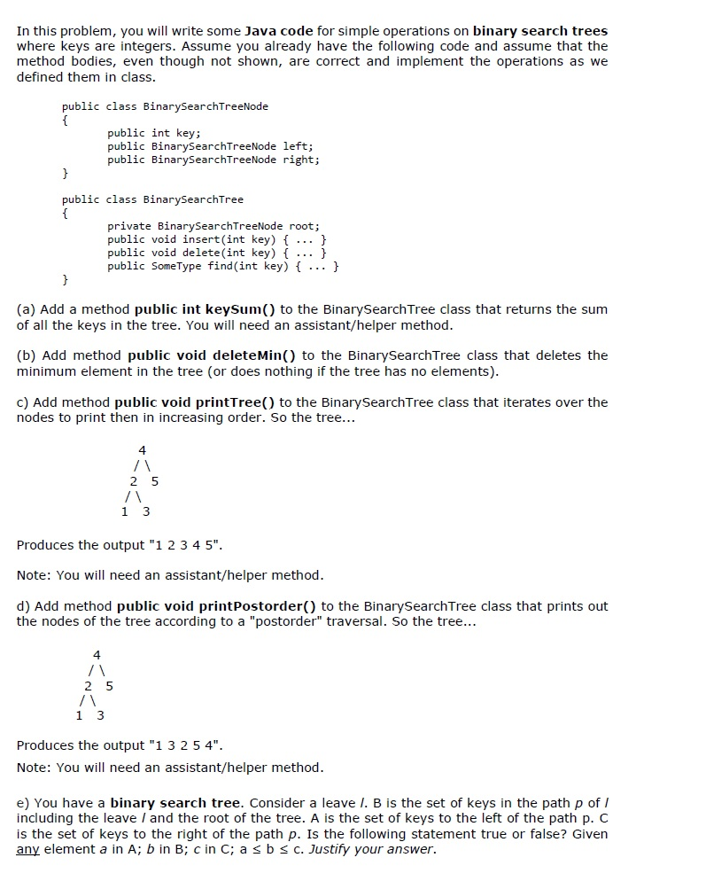 In this problem, you will write some Java code for simple