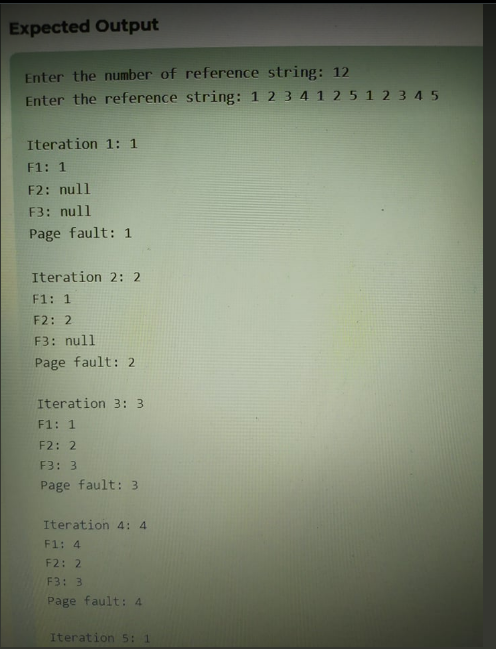program using first in first out page algorithm with the following requirements: