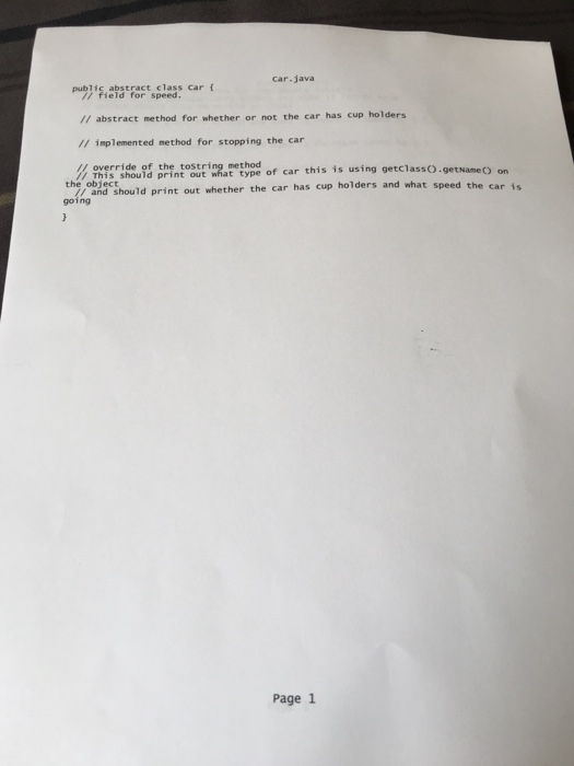 make subclasses like FamilyCarslowerModel The SportsCar class IS final and so it