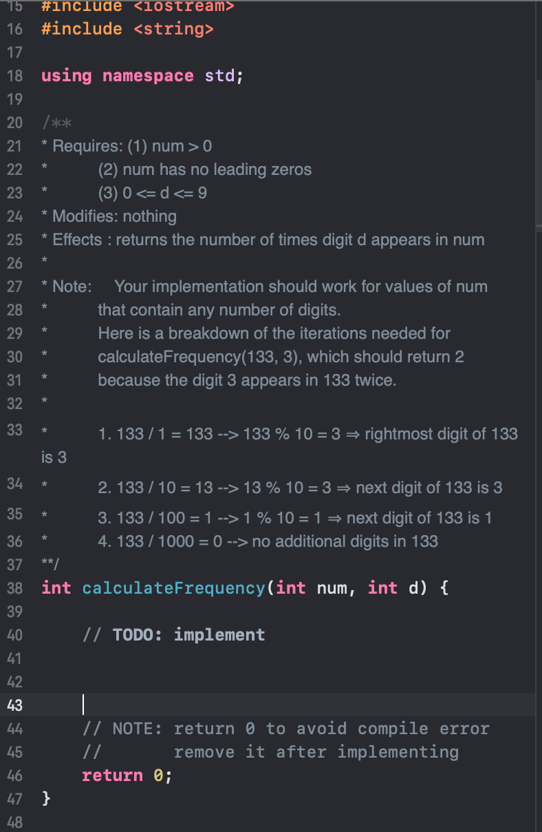How do I write the code to this? 15 #include 16