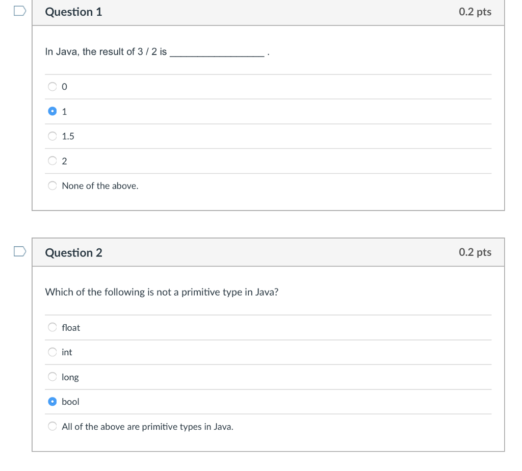 Java Problems Help me answer all of the questions below: D Question