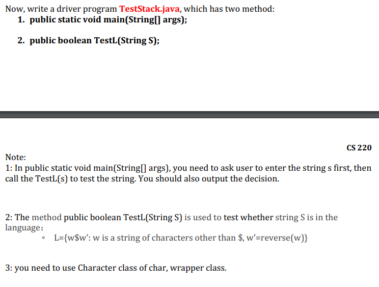 that create/build the ArrayStack data structure. The class must be written to