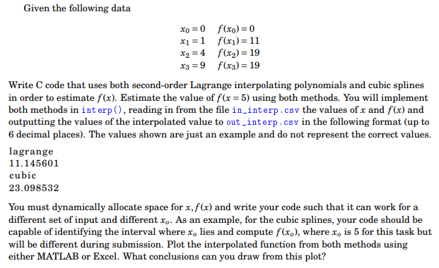 Given the following data xo = 0 f(x0) = 0 xi-1