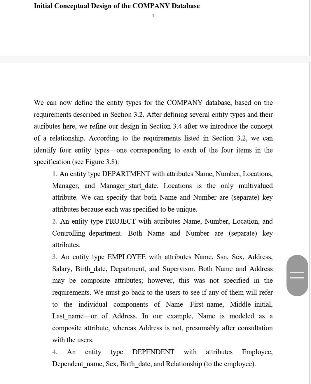 requirements for the database here, and then create its conceptual schema step-by-step