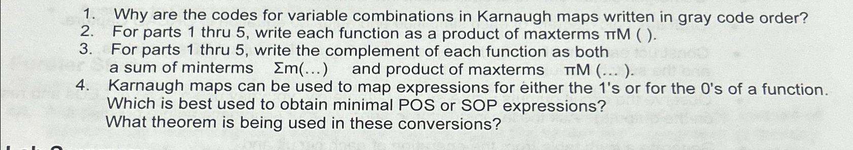  Why are the codes for variable combinations in Karnaugh maps written