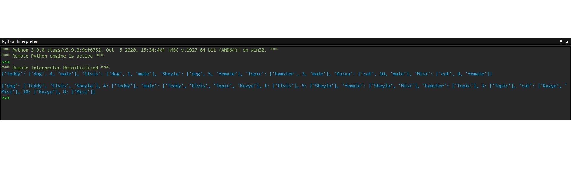 7 to read dictionary items from a file and write the inverted