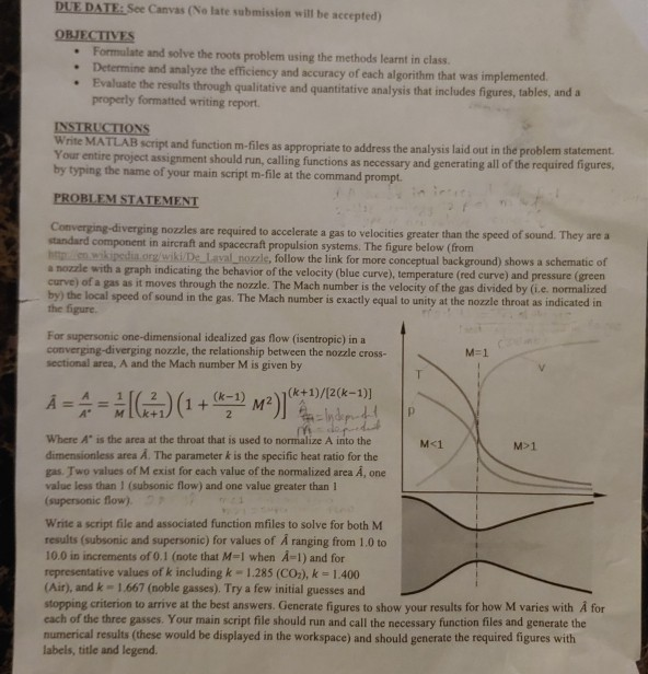 Find the M values using the bisection method . DUE DATE: See