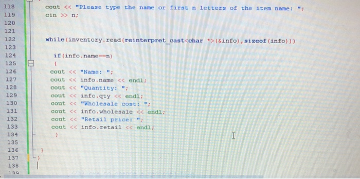should have a menu that allows the user to perform the following