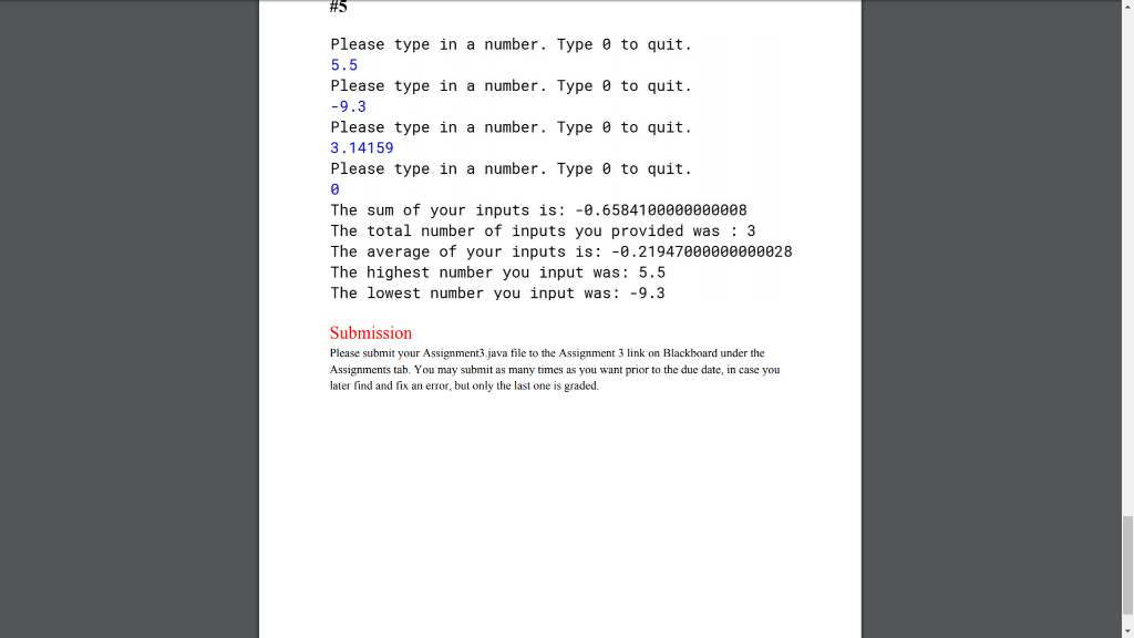 the user has finished entering new values. It will also perform some