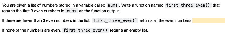 in python please You are given a list of numbers stored in