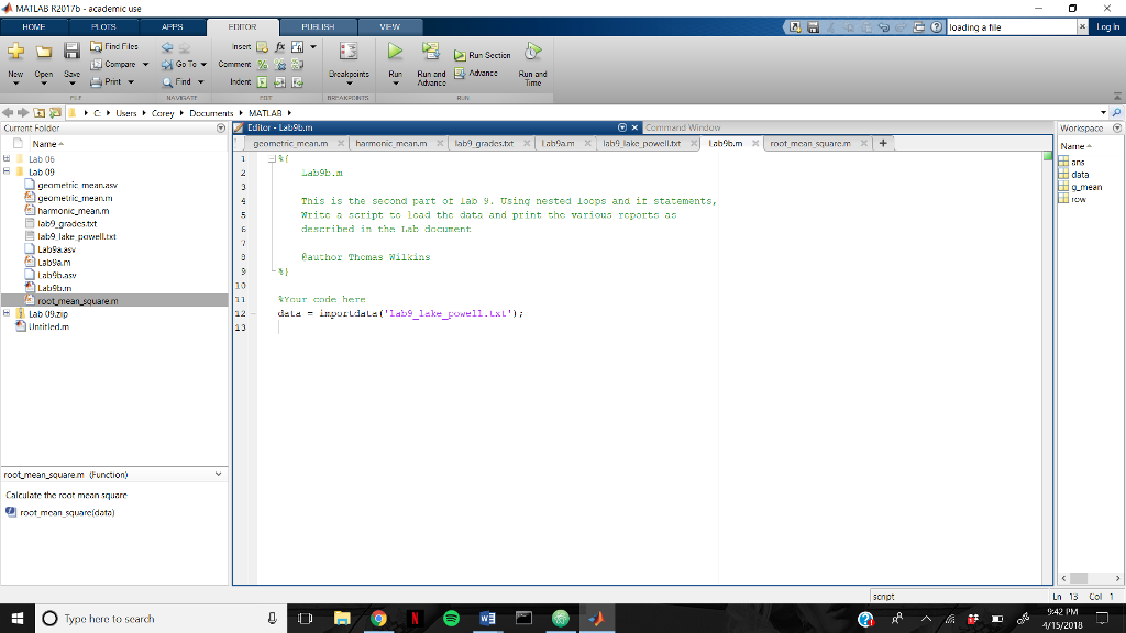 to loop through the columns and rows. Each row is for each