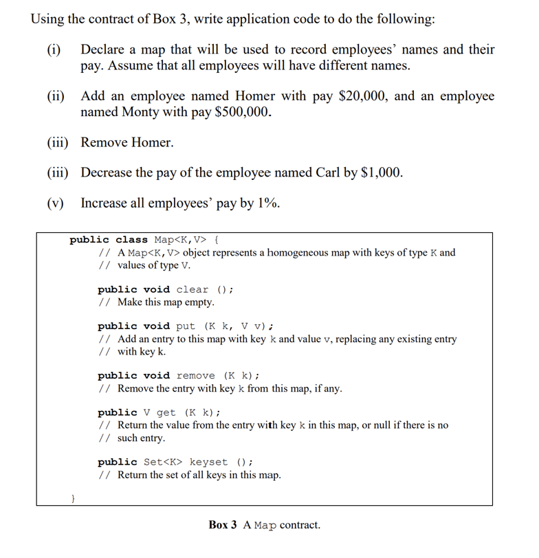  Using the contract of Box 3, write application code to do