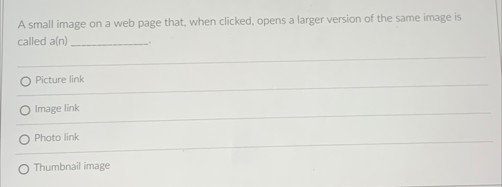  A small image on a web page that, when clicked, opens