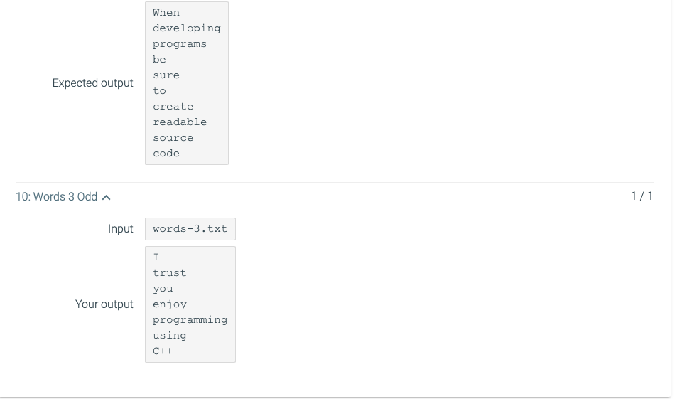 (pos != filename.length() - 4); 1 1: Filename Validation 1/1 Input words.doc