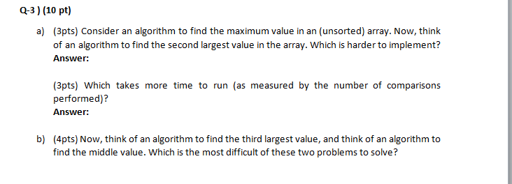 data structure & java recommend Q-3) (10 pt) a) (3pts) Consider an