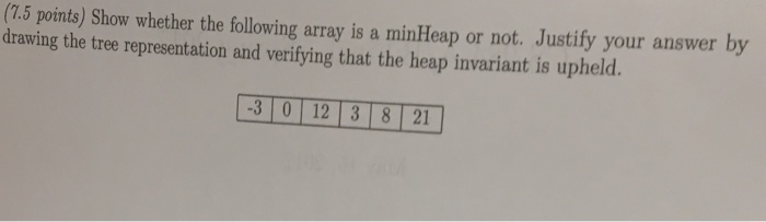  Java Show whether the following array is a minHeap or not.