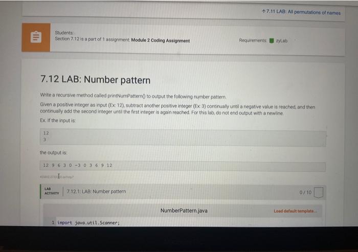 need this code in java please Students: Section 7.12 is a part