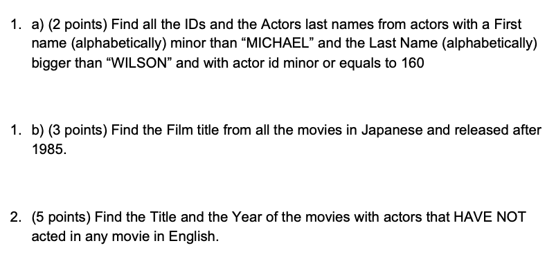 this assignment you must submit a text document (with txt extension) with