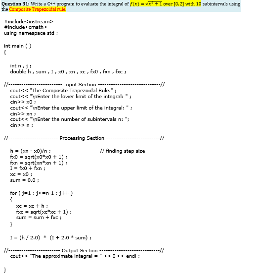 for the Newton's Divided Difference Interpolation. #include using namespace std; // degree