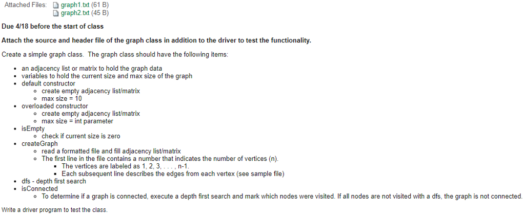 Languge is Java, SDK 8. The attached files are beneath. graph1.txt graph2.txt
