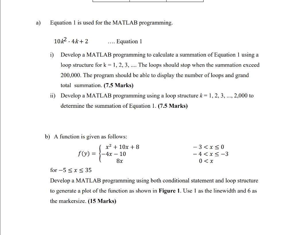 a) Equation 1 is used for the MATLAB programming. 10K2.4k+ 2