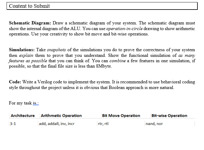 1.. Three Input One Output (3-1) Architecture: ALU can have up to