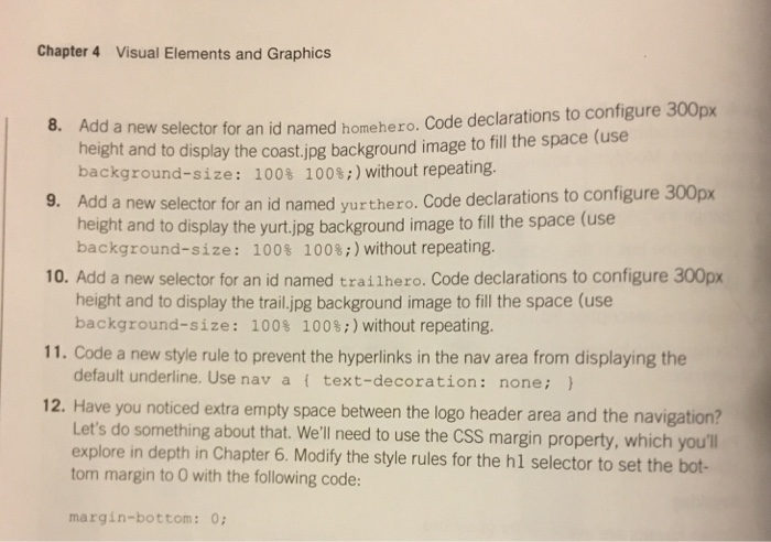 Please use html language Chapter 4 Visual Elements and Graphics selector for