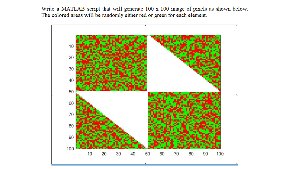  Write a MATLAB script that will generate 100 x 100 image
