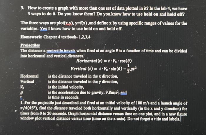 more than one set of data plotted in it? In the lab