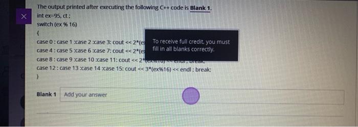  The output printed after executing the following CH code is Blank