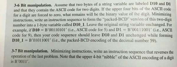 Assume that two bytes of a string variable are labeled D10