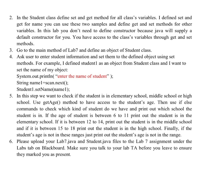that take arguments and set the state of an object Lab 7