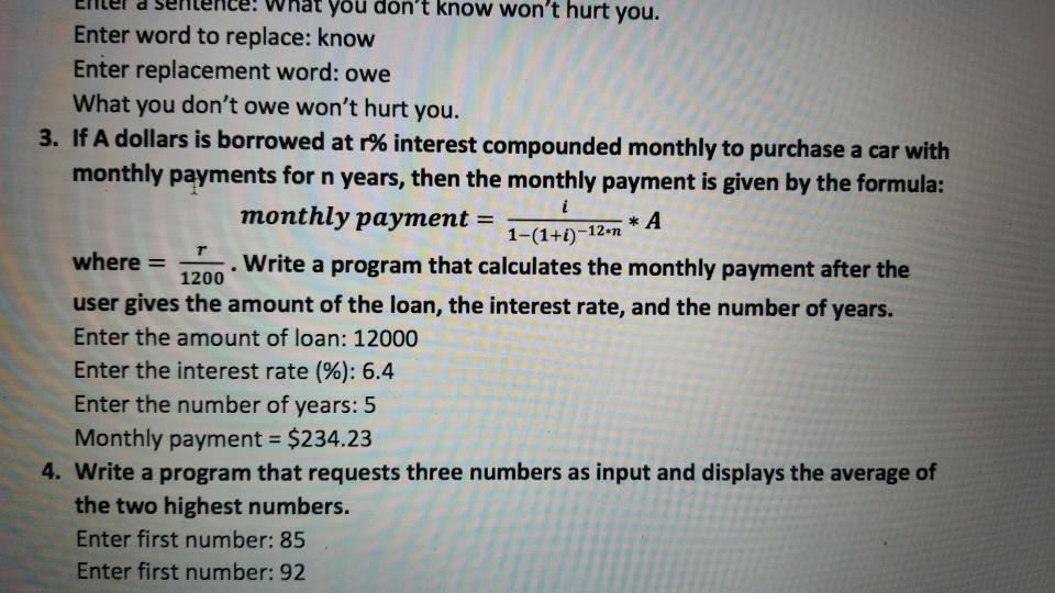  solve Q3 using python iel sentence: what you don't know won't