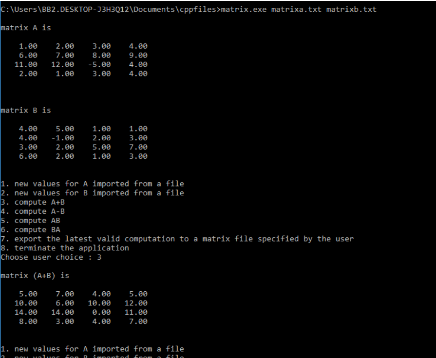 SOURCE CODE #include #include #include /* matrix A and matrix B should