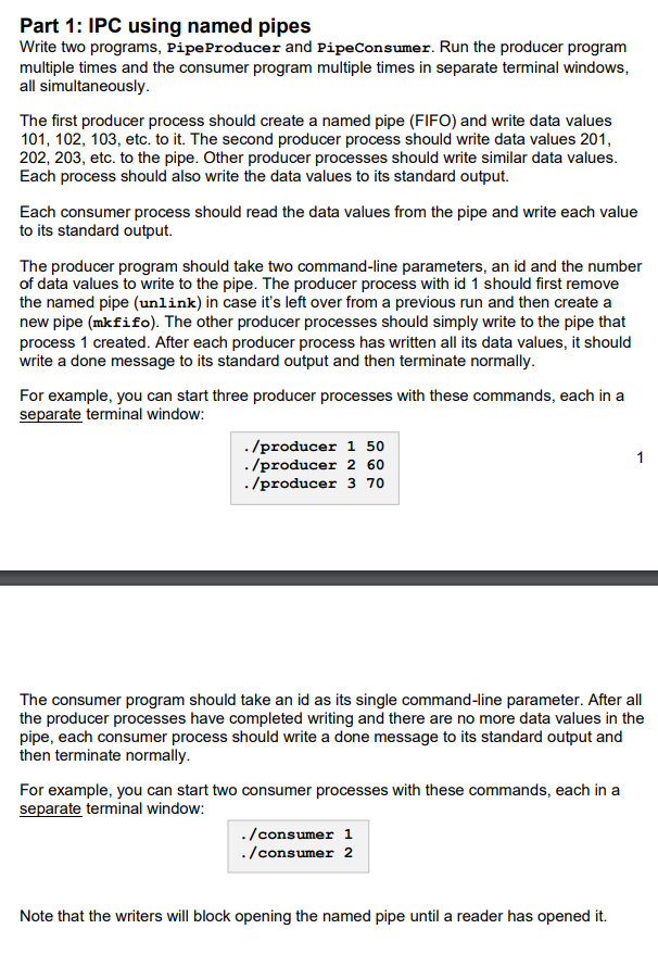  In C or C++ Language Part 1: IPC using named pipes