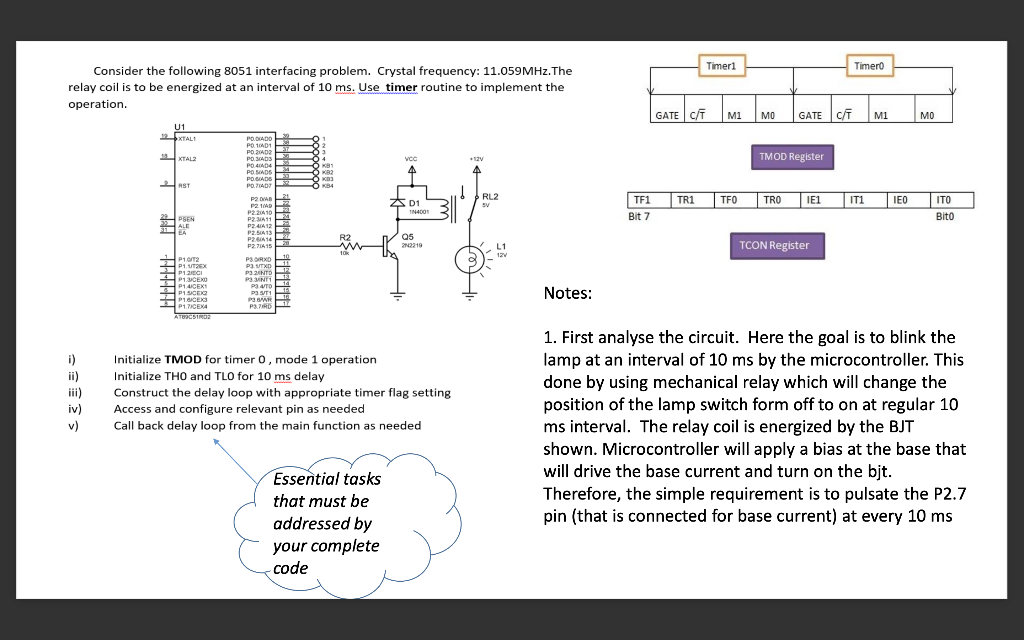 . Timeri Timero Consider the following 8051 interfacing problem. Crystal frequency: 11.059MHz.The