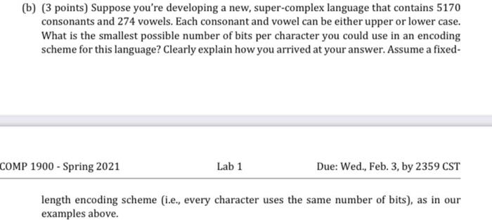  (b) (3 points) Suppose you're developing a new, super-complex language that