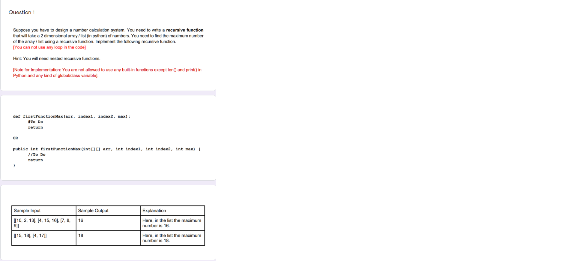 I need the solution ASAP! Preferably in Python. For any other language,