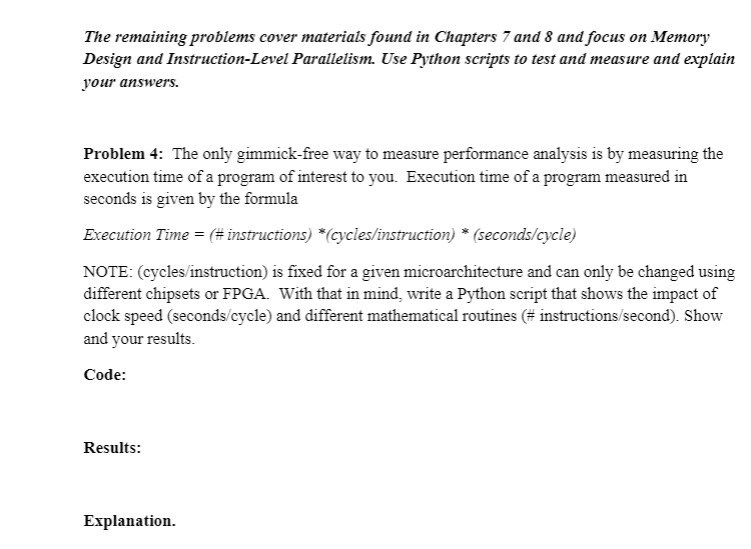 write a Python script that shows the impact of clock speed (seconds/cycle)