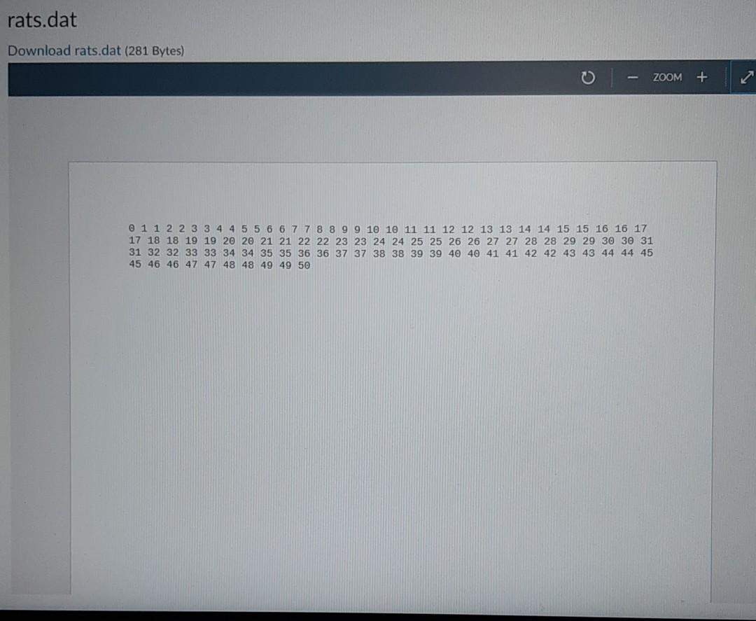 the file operation example files: FileDemo.cpp and rats.dat O. 2. Please name