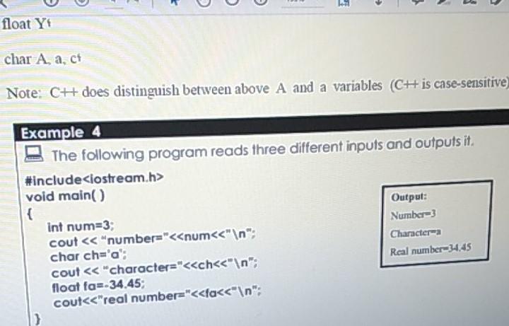 it. #include void main() { Output: Int num=3; Number] cout void main()