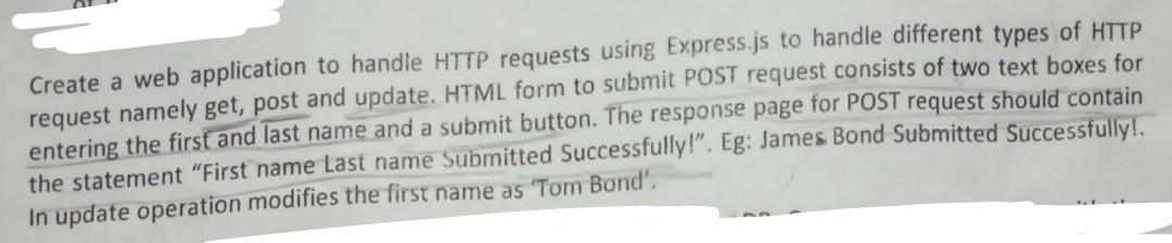 Create a web application to handle HTTP requests using Express.js to