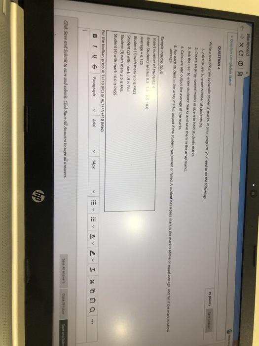  Blackboard - X 0 0 Question completion QUESTION 4 10 points