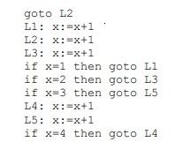 Construct control flow graph for given 3 address code. goto L2 Ll: