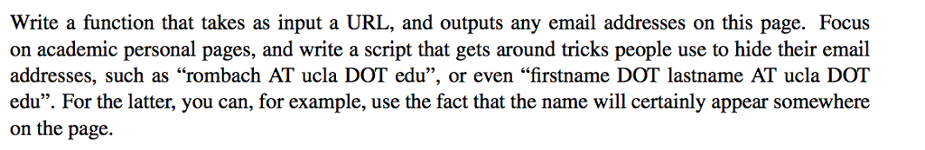 In Python: Write a function that takes a input a URL, and