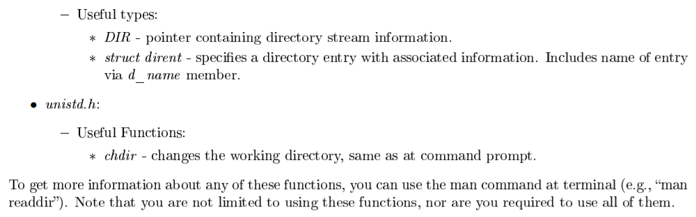 by files within the current working directory. Each file and directory will