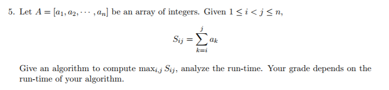  5. LetA = [a1, a2, , an] be an array of