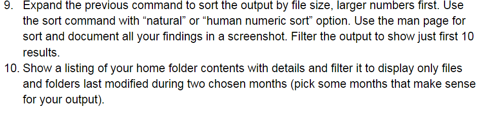 for the instructions. The command for 8 was as follows find /